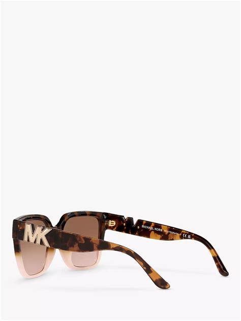 michael kors mk2170u women s karlie square sunglasses dark tortoise pink at john lewis and partners