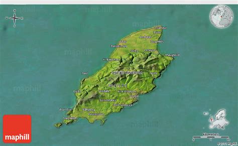 Discover the beauty hidden in the maps. Satellite 3D Map of Isle of Man