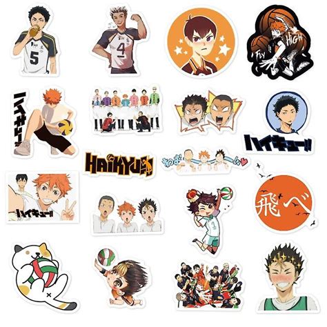 50pcsset Haikyuu Stickers Japonais Anime Sticker Volleyball For Decal