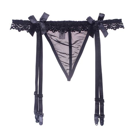new arrival sexy women s sheer lace top thigh highs garter belt mesh t back suspender set