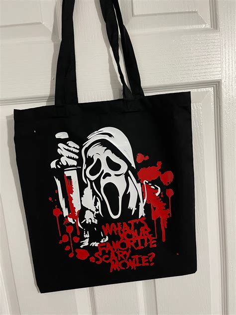Horror Style Tote Bag Scream Inspired Bold Vinyl Print 🖤 Tote Bag Diy