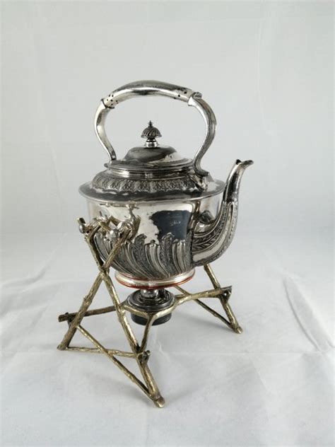 Teapot Victorian Silver Plated Spirit Kettle With Stand Catawiki