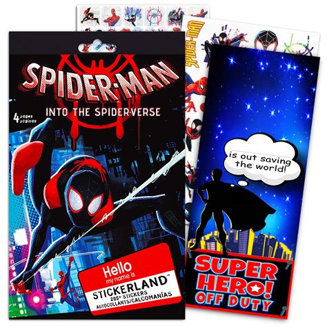 Superhero Party Favors Sticker Set 4 Sheets Of Marvel Spider Man