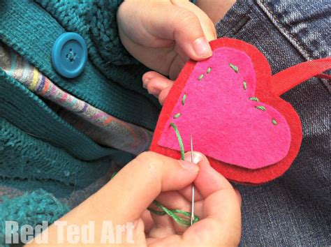 Teaching Kids To Sew Red Ted Art Kids Crafts