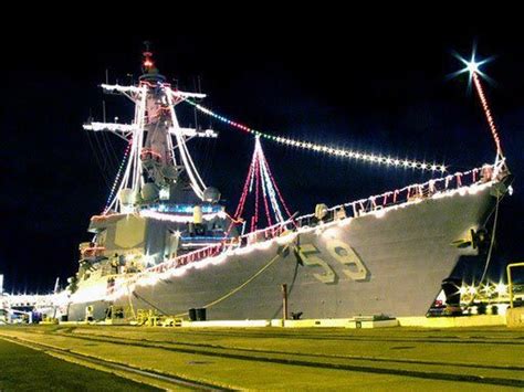 Generally, naval ships are damage resilient and armed with weapon systems, though armament on troop transports is light. NAVY CHRISTMAS-- miss seeing all the ships decorated for ...