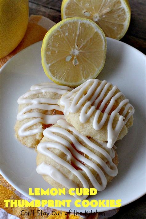 These lemon crinkle cookies are perfect if you love lemon desserts! Lemon Curd Thumbprint Cookies - Can't Stay Out of the Kitchen