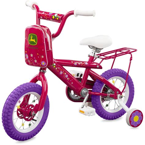 John Deere 12 Girls Bike Kids Bike With Training Wheels Pink