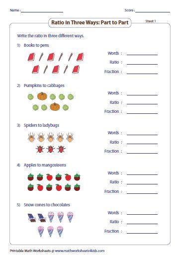 Free Online Printable Ratio Worksheets