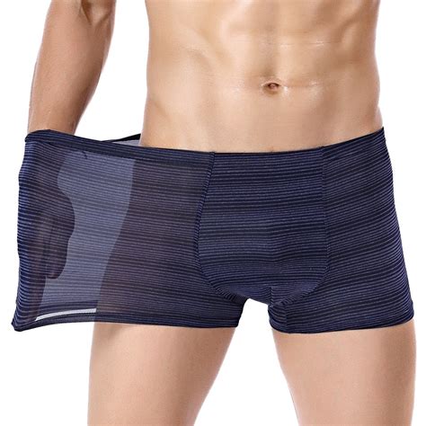 Fashion Hot Sale Ice Silk Classic Panties Mens Breathable Underpant Boxers Sexy Underwear Men