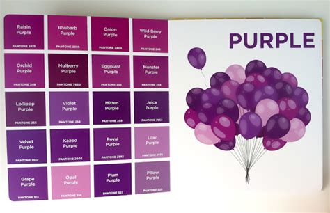 The page contains purple and similar colors including their accompanying hex and rgb codes. shade - Design Of The Picture Book