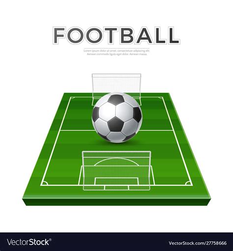 Football Playground 3d Green Soccer Field Vector Image