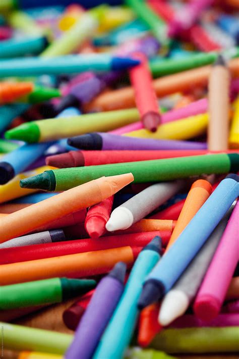 Crayons Messy Pile Of Colorful Crayons By Stocksy Contributor Sean