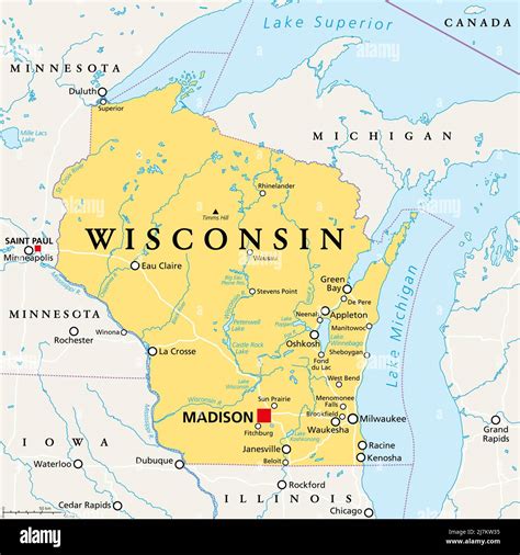 Wisconsin Political Map Fotos Und Bildmaterial In Hoher Auflösung Alamy