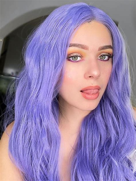 Lavender Long Curly Long Synthetic Lace Front Wig Sny004 Synthetic