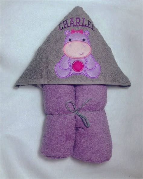 Baby Girl Hippo Hooded Towel Hippo Hooded Towel Girly Hippo Towel