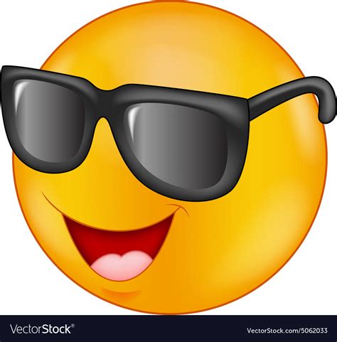 Smileys Sunglasses Emoticon Vector Set Emojis Smiley In Cool Shades