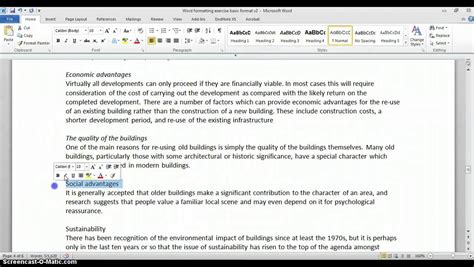Formatting A Document In Ms Word Youtube