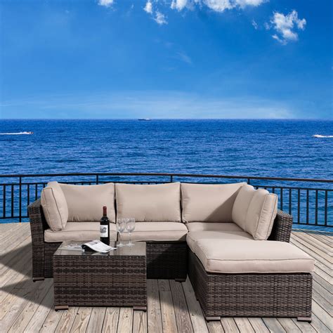 Outdoor Furniture: View 4 Pieces Outdoor Patio Furniture Set W/ Tempere ...