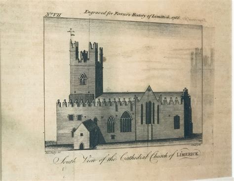 Ferrars History Of Limerick Antique Print St Marys Cathedral The