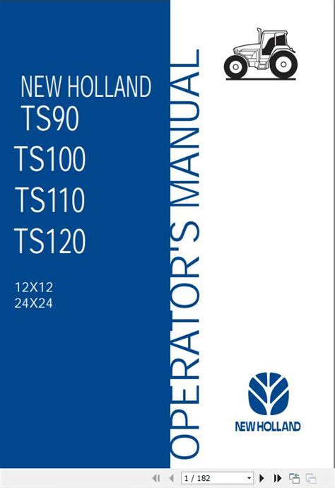 New Holland Ts90 Ts100 Ts110 Ts120 Tractor Operators Manual73400916