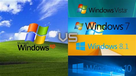 Windows Xp Vs Vista 7 81 And 10 Youtube