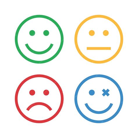 Premium Vector Emoticon Icons Emotion Faces Colourful Icons Smiles Set