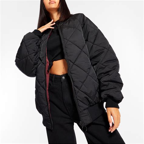 Missguided Reversible Quilted Bomber Jacket Usa