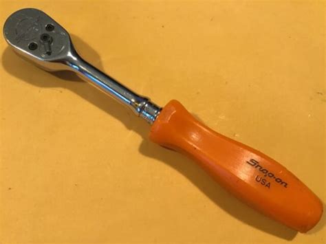 Snap On Tools Vintage 1 4 Drive Ratchet Orange Hard Long Handle TML836