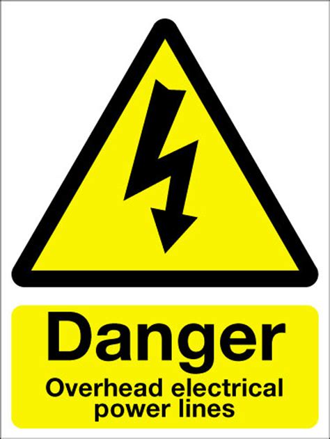 Danger Overhead Electrical Power Lines Sign Signs 2 Safety
