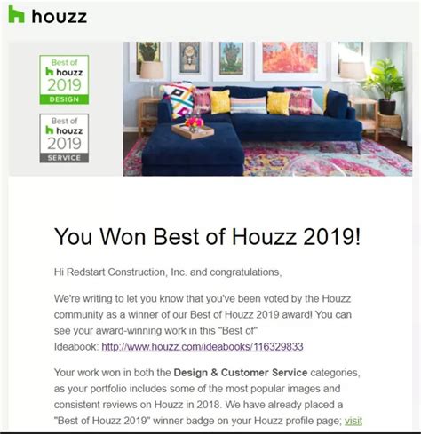 We Are Excited To Announce That We Have Been Awarded Best Of Houzz
