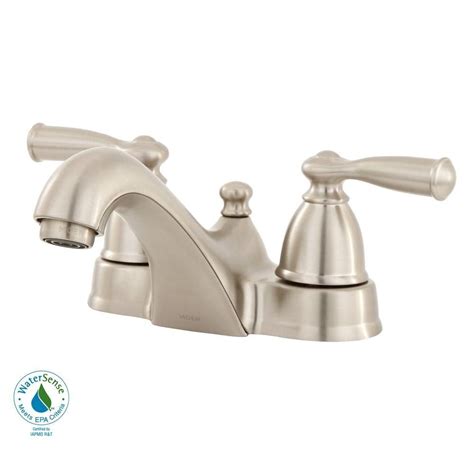 Home depot moen bathroom faucets brushed nickel. MOEN Banbury 4 in. 2-Handle Low-Arc Bathroom Faucet in ...
