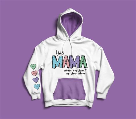 This Mama Wears Her Heart On Her Sleeve Svg Valentine Day Svg Instant Digital Download Design