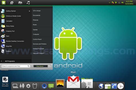 Transform Windows 7 In Android Android Themesskins Transformation