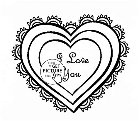 Other than heart shape, rose is another thing that found to be perfect for valentine's day. Heart I Love You coloring page for kids, for girls ...
