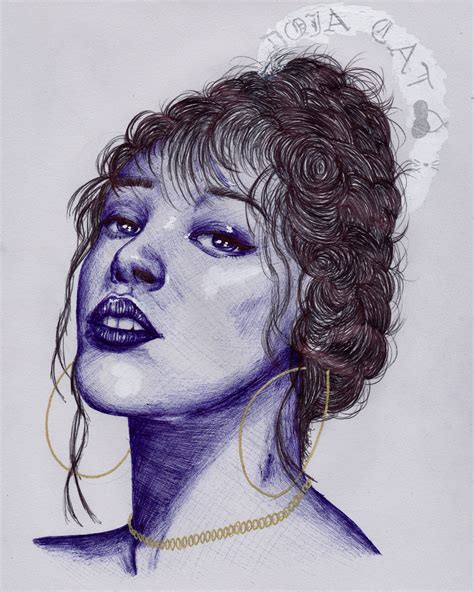 Doja Cat Art Print Female Portrait Art Print Rapper Etsy