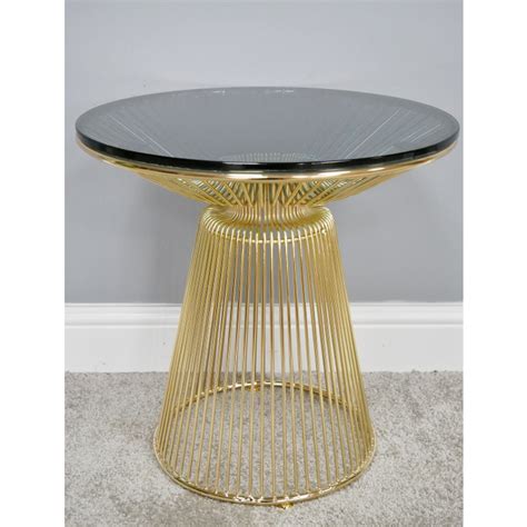 Side Table Gold Finish Lounge Metal Table