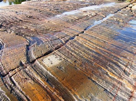 Glacial Striations In Granite Of Canadian Shield Ontario Geology