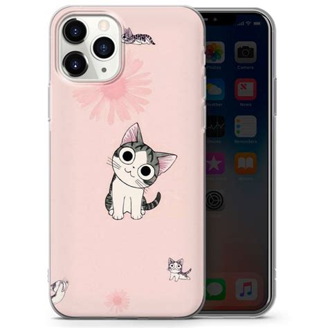 cute cat phone case kawaii cover for iphone 12 pro 11 se etsy