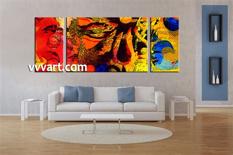 3 Piece Abstract Colorful Oil Paintings Large Canvas