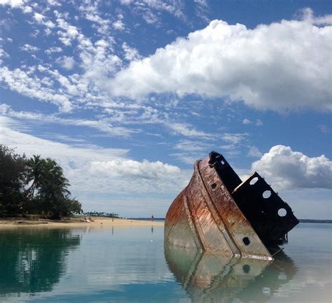 Tonga Shipwreck By Pangaimotu Island Shot I Took From The Ferry R