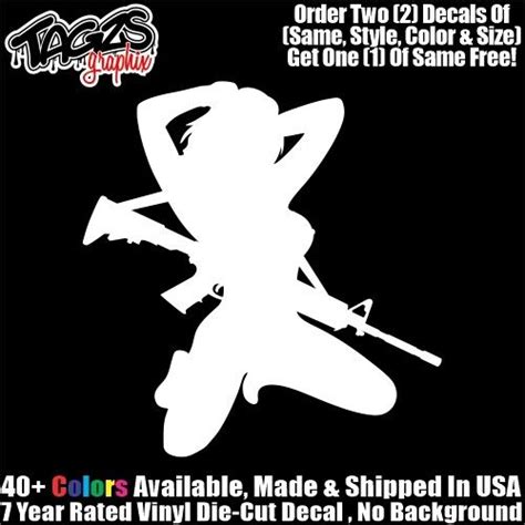 Sexy Ar15 Girl Nra 2a Guns Diecut Vinyl Window Decal Sticker Car Truck