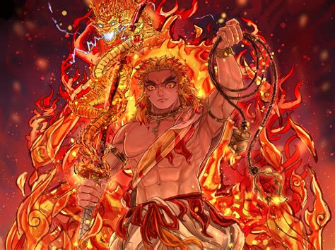 1600x1200 Kyojuro Rengoku Beast Art Demon Slayer 1600x1200 Resolution