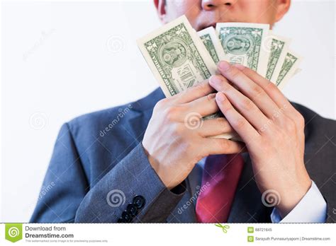 Greedy Business Man Showing Off His Money Stock Image Image Of