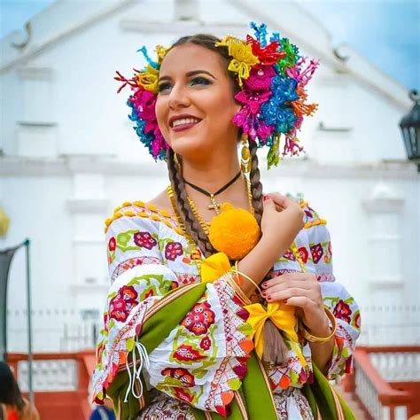 The Beautiful Traditional Dress Known As The Pollera Showcased By An Equally Beautiful