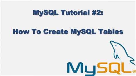 Mysql Tutorial 2 How To Create Mysql Tables Youtube