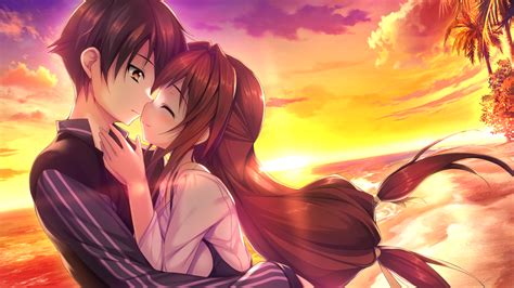 Azarashi Soft Beach Blush Brown Hair Clouds Game Cg Hug Izumo Souji