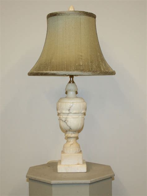 Gently used, vintage, and antique alabaster table lamps. Neoclassical Alabaster Table Lamp, Made in Italy, c. 1950