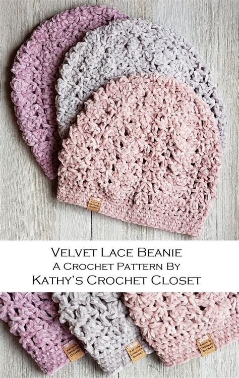 Crochet Hat PATTERN Velvet Lace Beanie Crochet Beanie Etsy