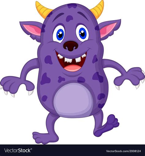Vector Illustration Of Cute Monster Cartoon Download A Free Preview Or