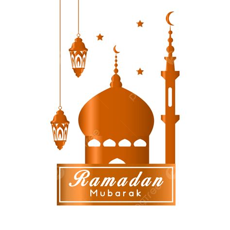 Gambar Ramadhan Mubarak Dengan Masjid Warna Emas Atau Lampu Bintang Bulan Ramadan Mubarak Png